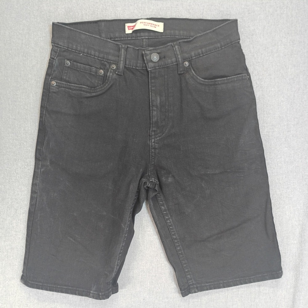 Levi's 511 Performance Women's W29 Black Denim Shorts Slim Stretch 18 Reg